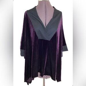 Alembika Velvet Poncho Tunic Top S/M Oversized